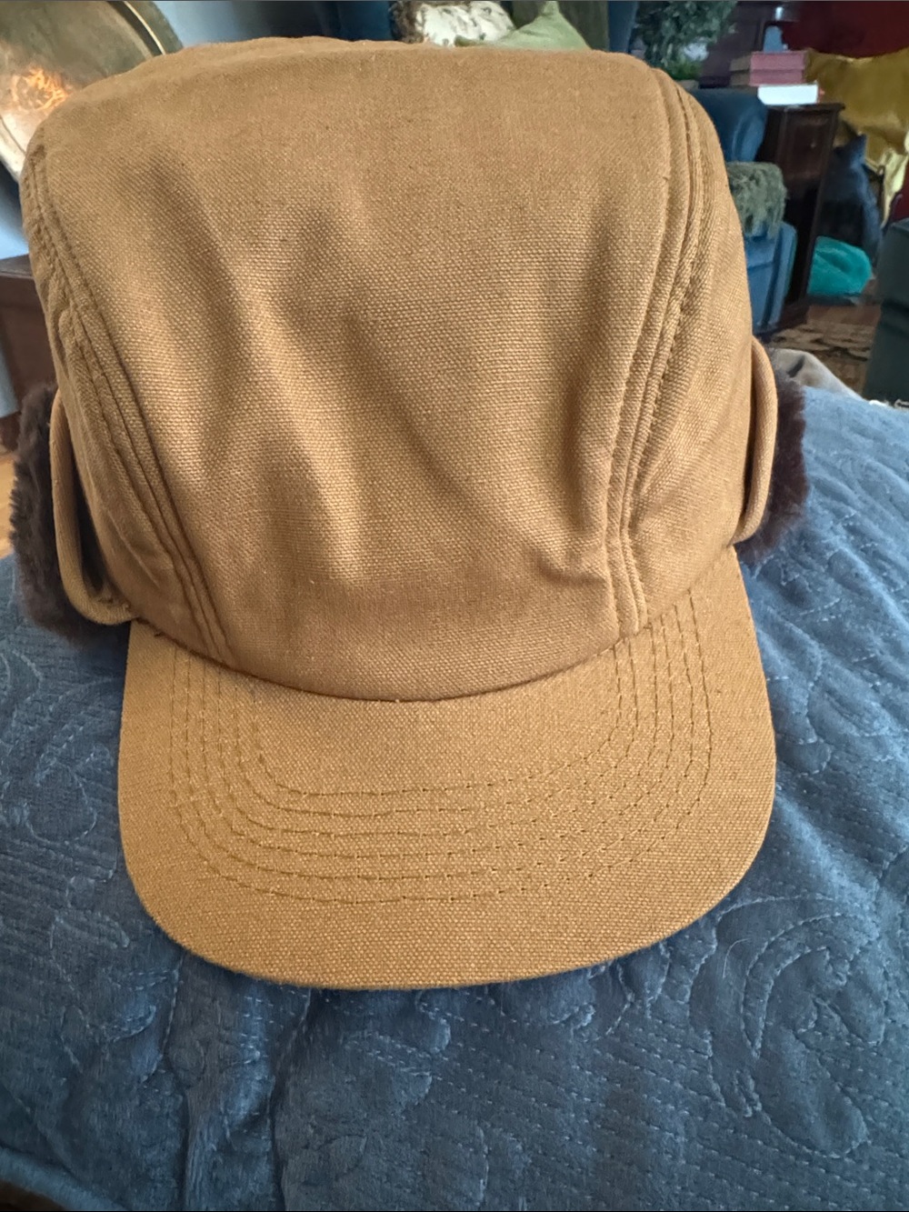 Broner  Tan Canvas Winter Cap with Ear Flaps